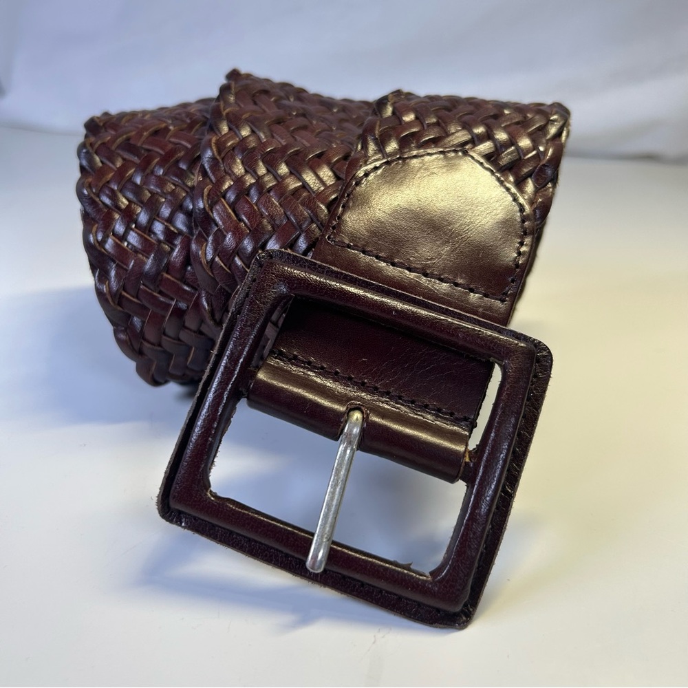 Banana Republic Brown Leather Woven Belt. Size S